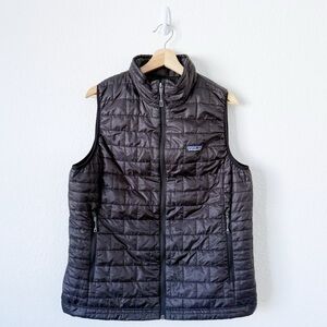 Patagonia Nanopuff Vest Black Women’s Size XL "Salesforce" Embroidered